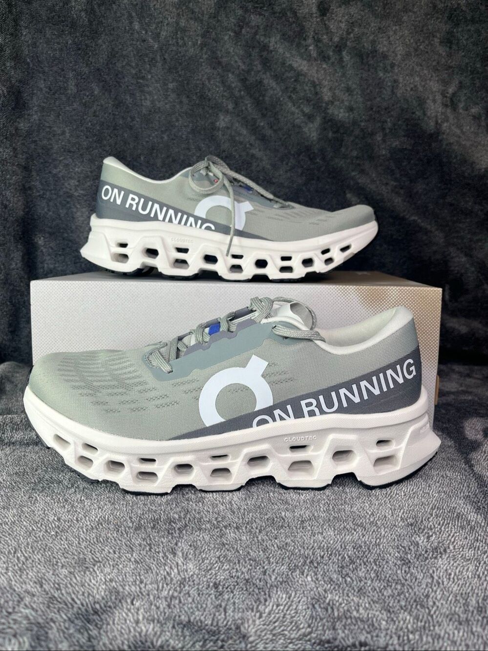 NEW On Running Cloudmonster Grey US Men's 9 Max Cushion Road Shoes
